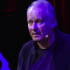 Stellan Skarsgård on stage at the Götenberg Film Festival looking blue due to the lighting.